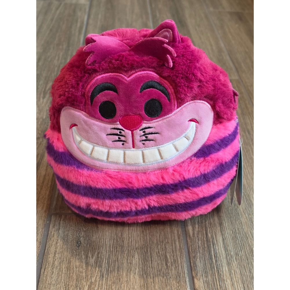 Disney Cheshire Cat FuzzaMallows Squishmallows Pink Purple Fuzzy Plush NWT 8"